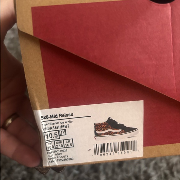 Vans Kids Black and orange Tiger Stripe Sneakers - Picture 2 of 5